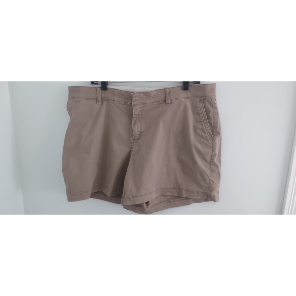 Lane Bryant Women's Sz 18‎ Khaki Stretchy Shorts With Ruffle Pocket Machine Wash